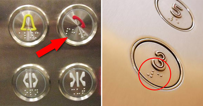 Nút bấm trên thang máy có những vân nổi để làm gì?